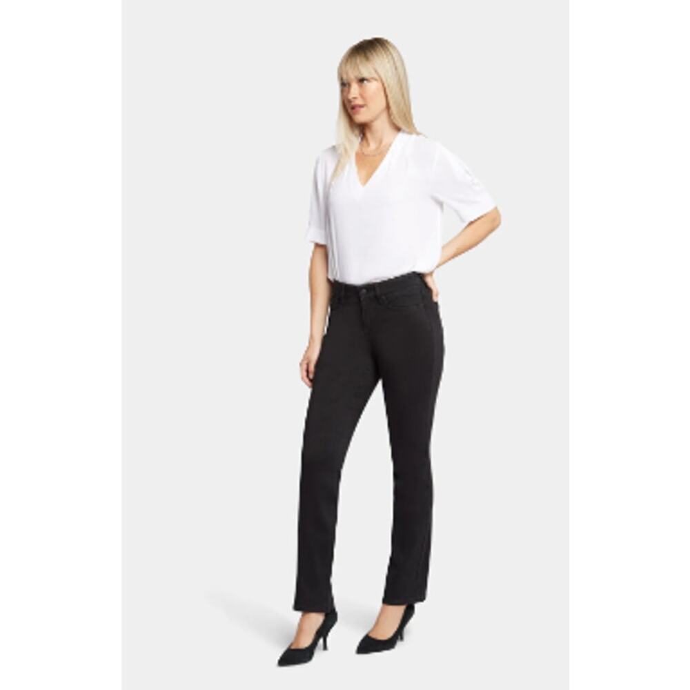 NYDJ Marilyn Straight Jeans in Black Size 10 casual stretch comfort high rise